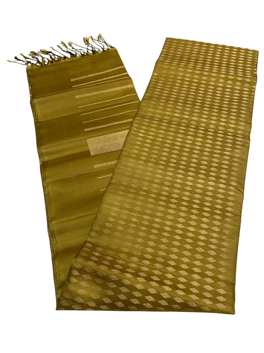 Southloom Pure Handloom Kanchipuram Silk Saree with Korvai Work (Green)