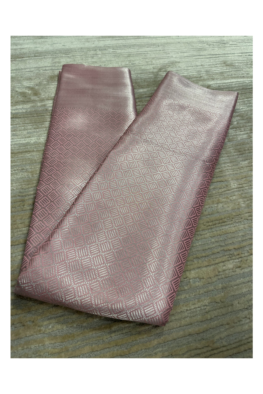 Southloom Banarasi Silver Zari Brocade Work Silk Saree in Pink Pastel Shade