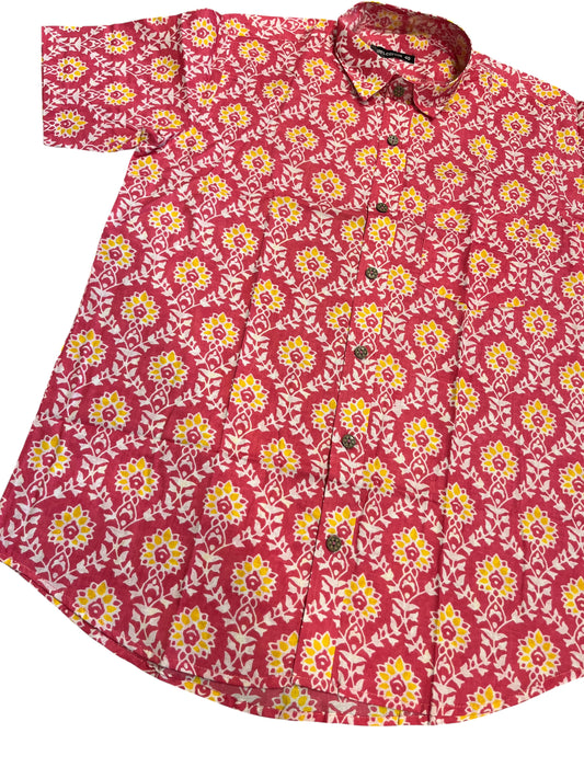 Southloom Jaipur Pure Cotton Printed Shirt For Men (Large)