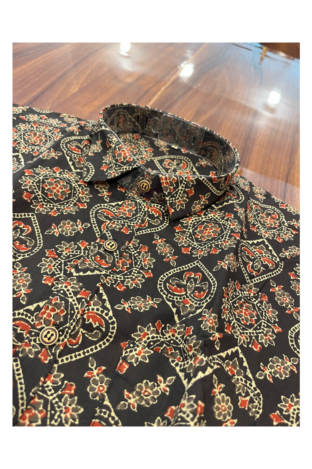 Southloom Jaipur Pure Cotton Block Printed Shirt for Men (Medium)