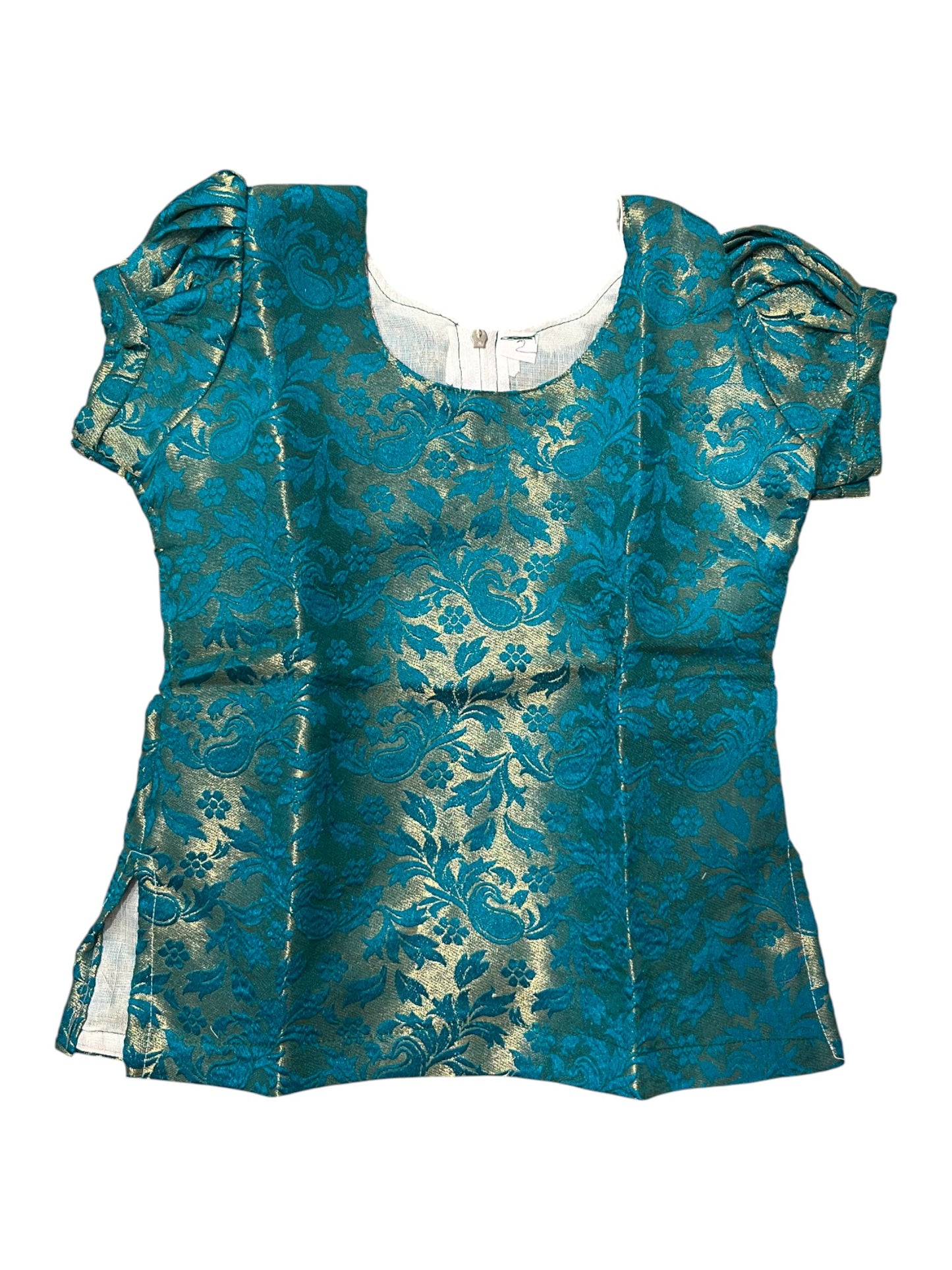 Southloom Kerala Tissue Kasavu Pavada Blouse for Kids