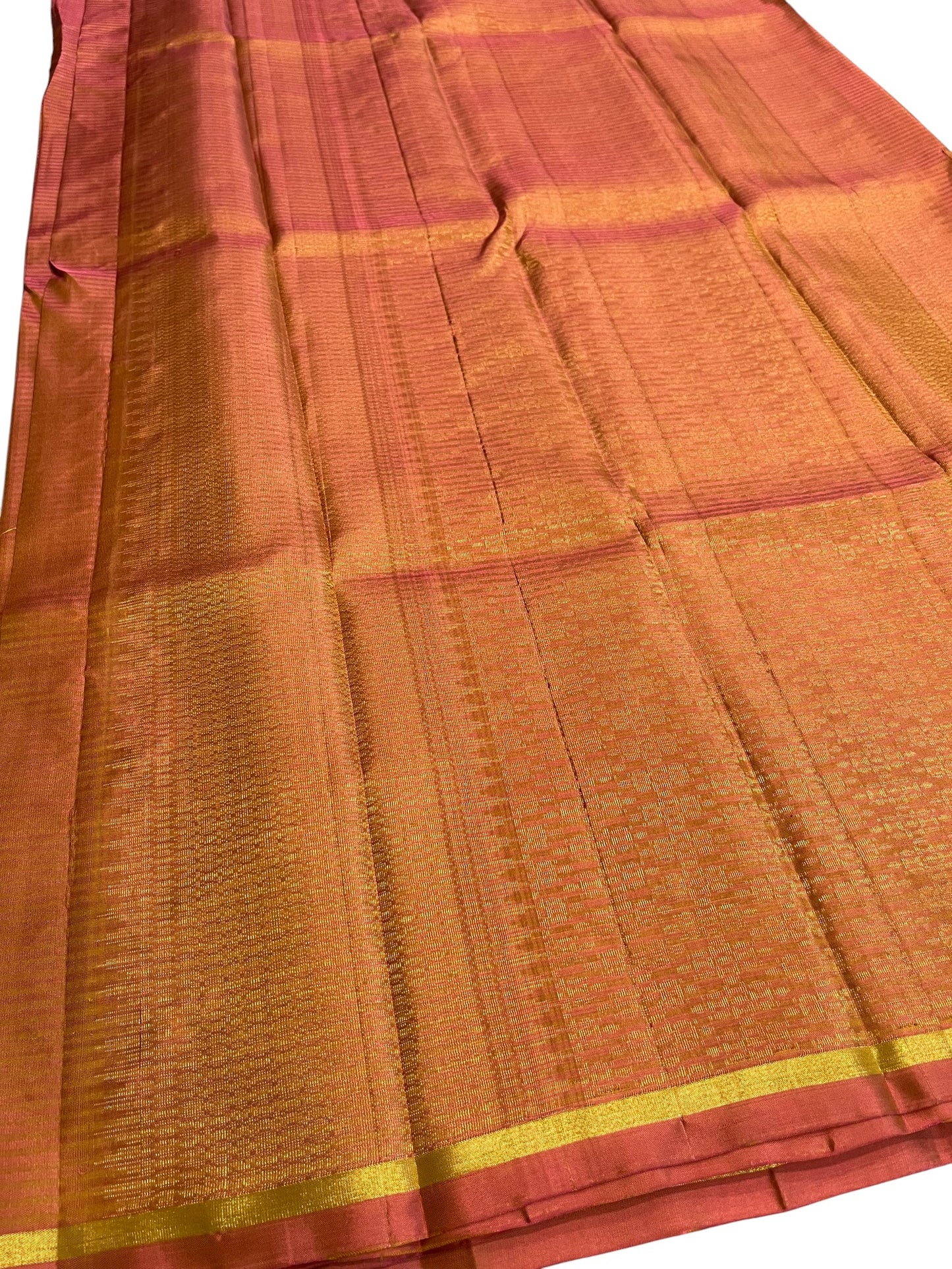 Southloom Pure Handloom Bridal Kanchipuram Silk Saree with Korvai Work(Orange)