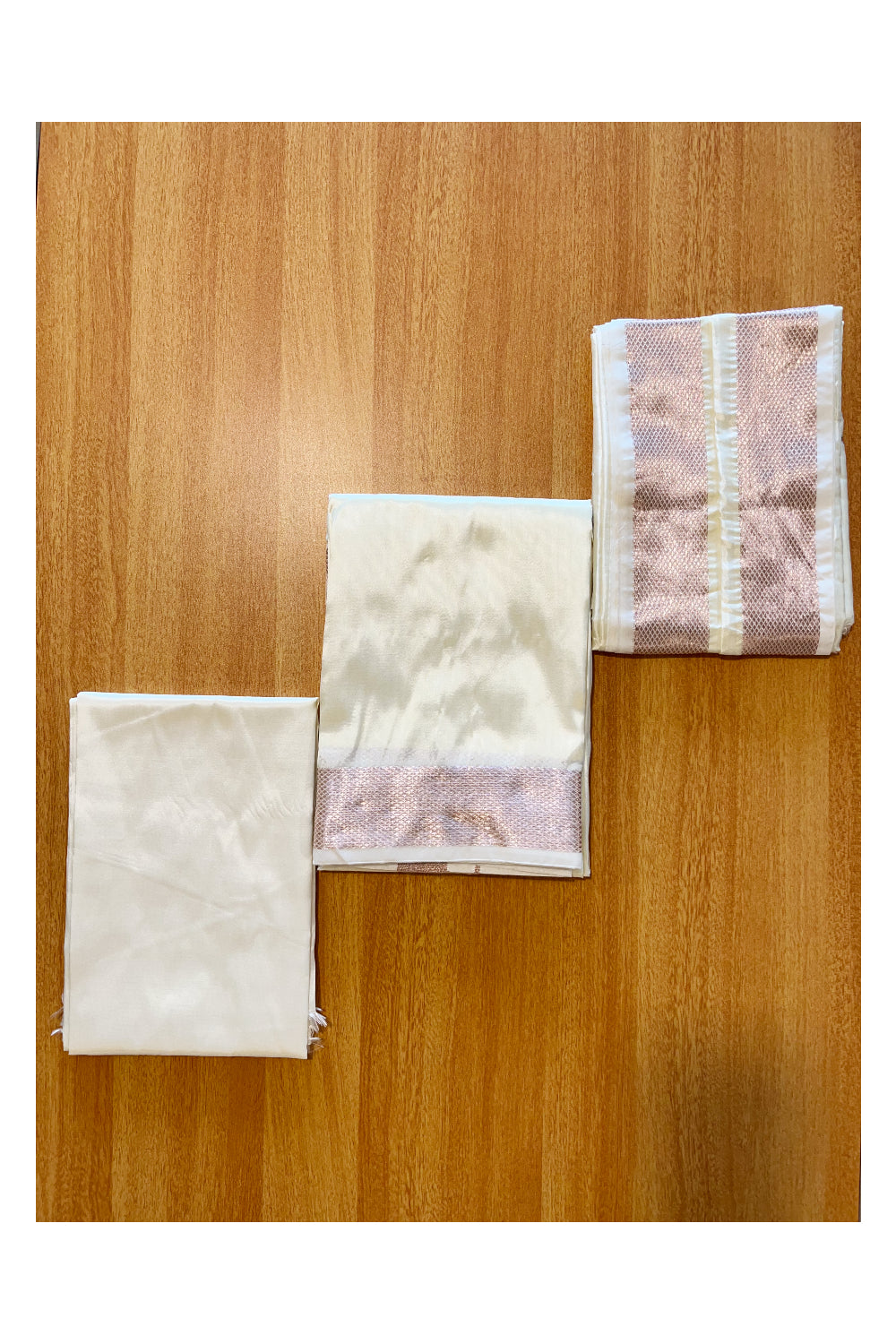 Southloom Semi Silk Mundu / Vesthi / Dhothi Set with Matching Silk Shirt Piece (Including Silk Shawl)