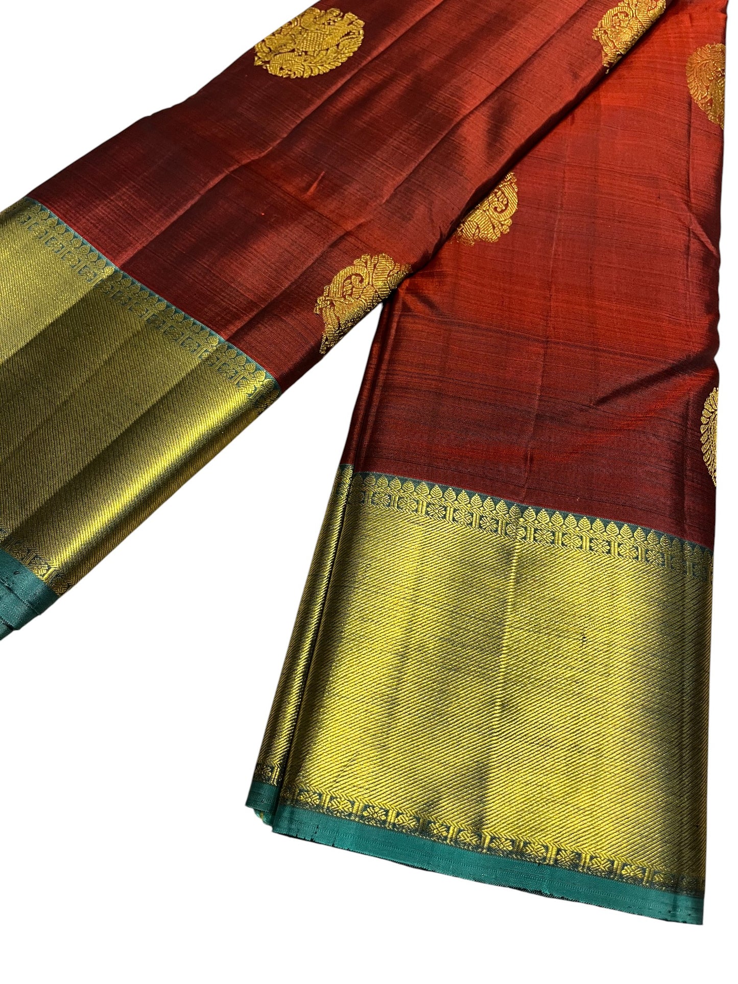 Southloom Premium Bridal Handloom Kanchipuram Silk Saree With Butta Works