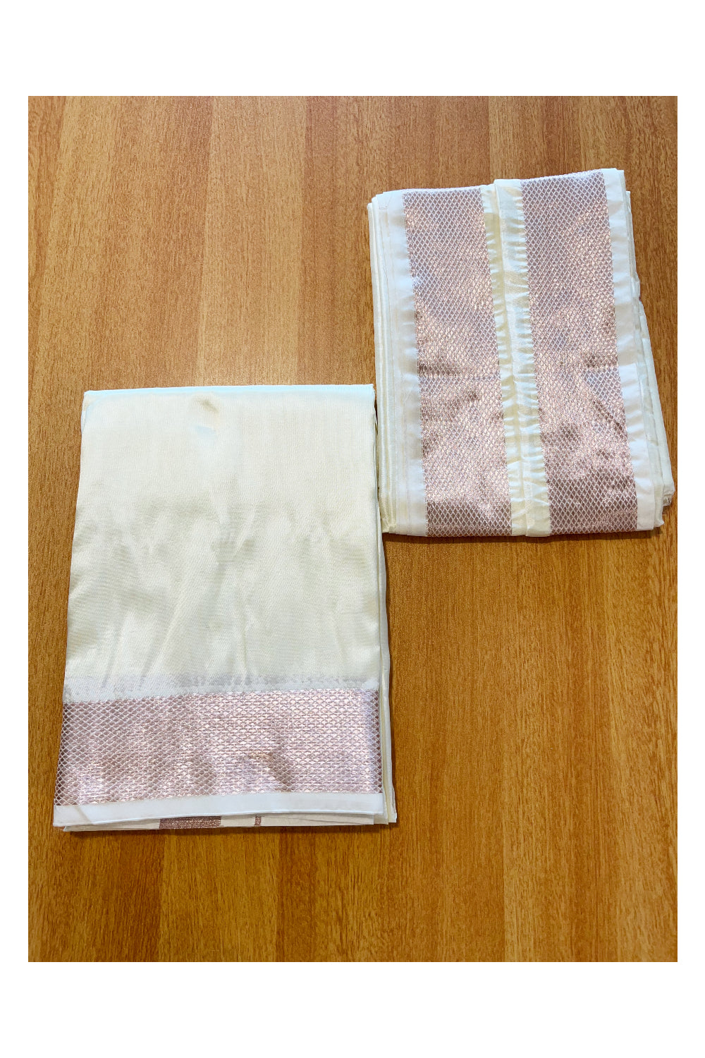 Southloom Semi Silk Mundu / Vesthi / Dhothi Set with Matching Silk Shirt Piece (Including Silk Shawl)