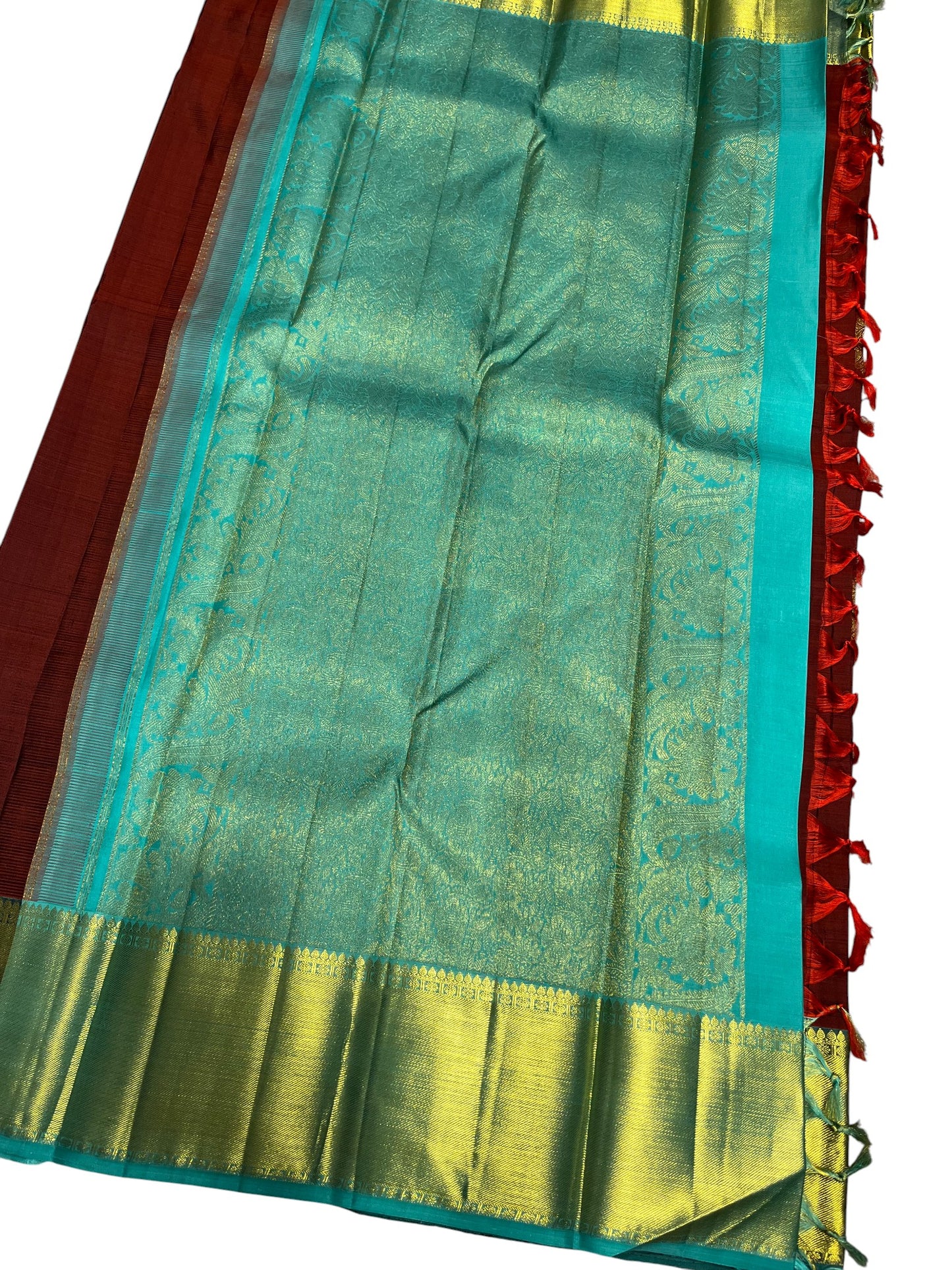 Southloom Premium Bridal Handloom Kanchipuram Silk Saree With Butta Works