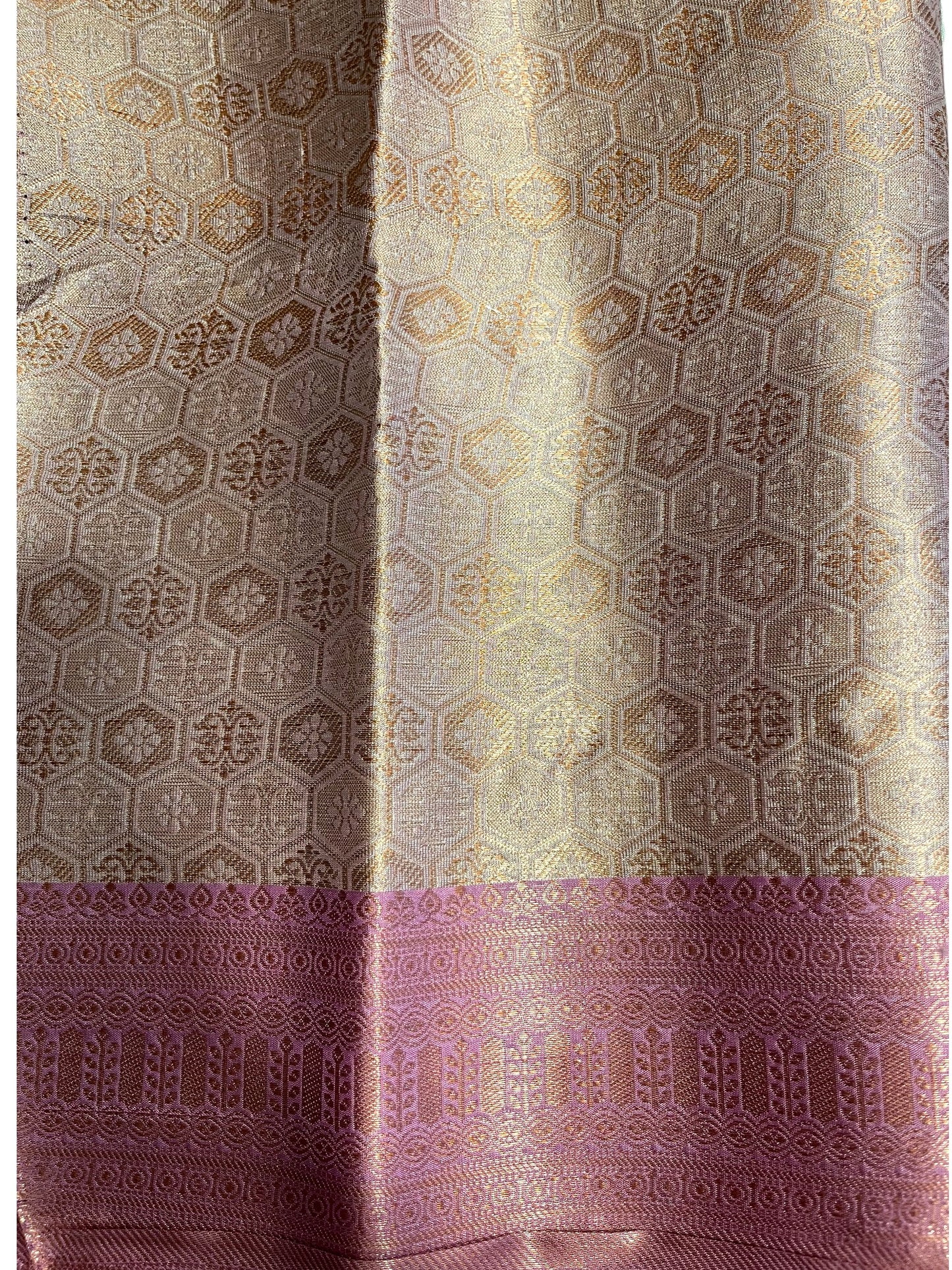 Southloom Semi Banarasi Katan Tissue Saree with Woven Work on Body and Borders
