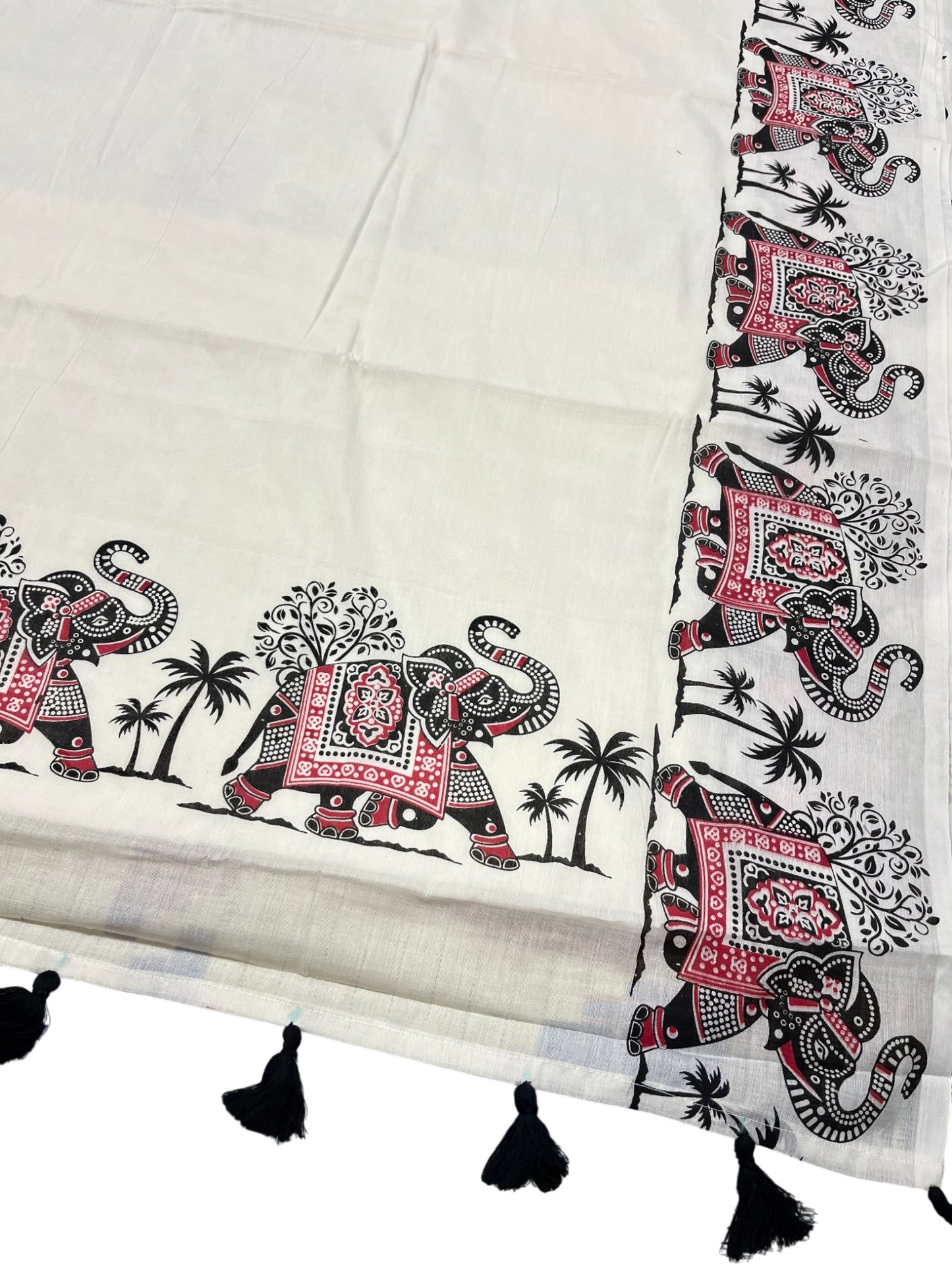 Southloom Kerala Cotton Saree with Elephant Design