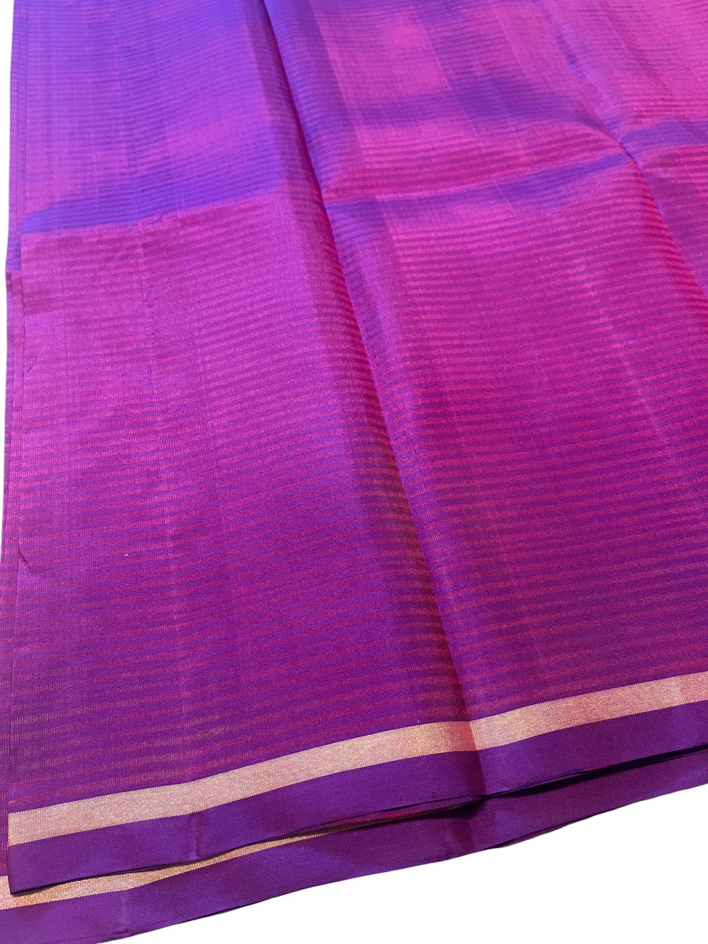 Southloom Pure Handloom Bridal Kanchipuram Silk Saree with Korvai Work(Purple)