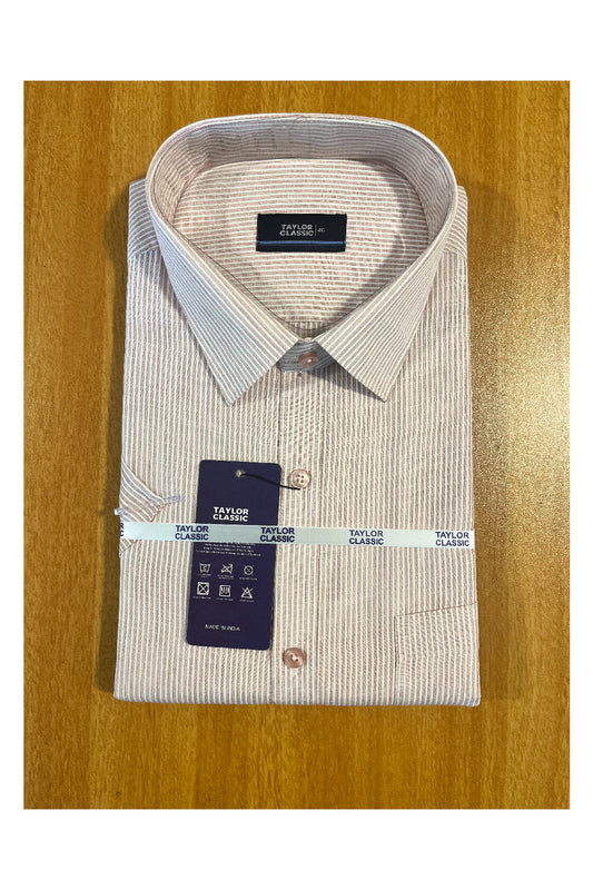 Pure Cotton Pink Shirt with White Lines SLSHIRT 46 HS