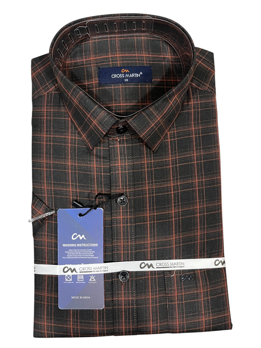 Southloom Pure Cotton Brown Printed Shirt SLSHIRT 38 HS