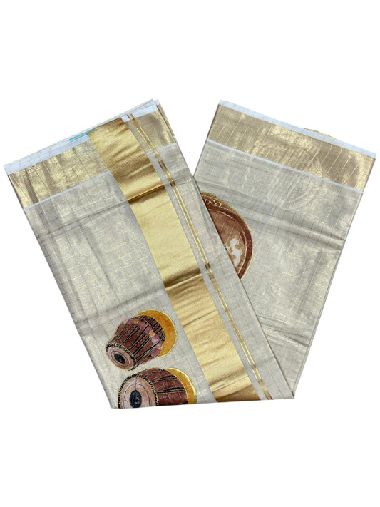 Southloom Kerala Tissue Veena Embroidery Saree