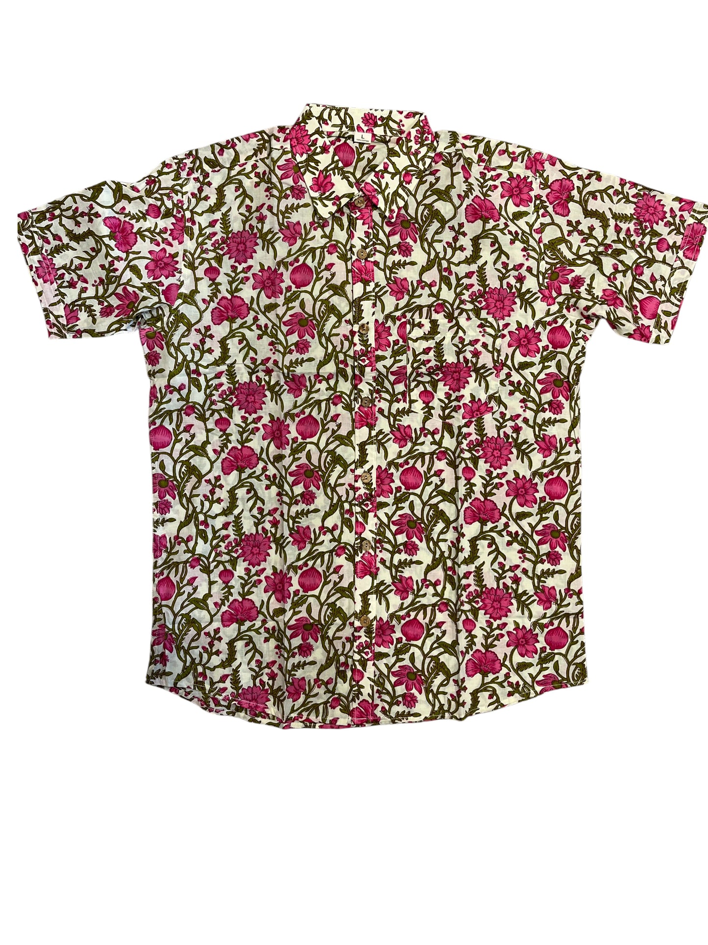 Southloom Jaipur Pure Cotton Printed Shirt For Men (Large)