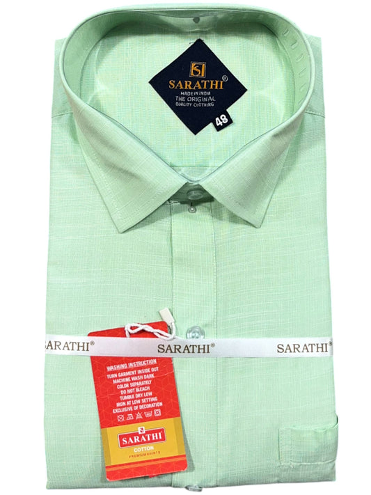 Southloom Pure Cotton Pastel Green Lines Shirt SLSHIRT 48 FS