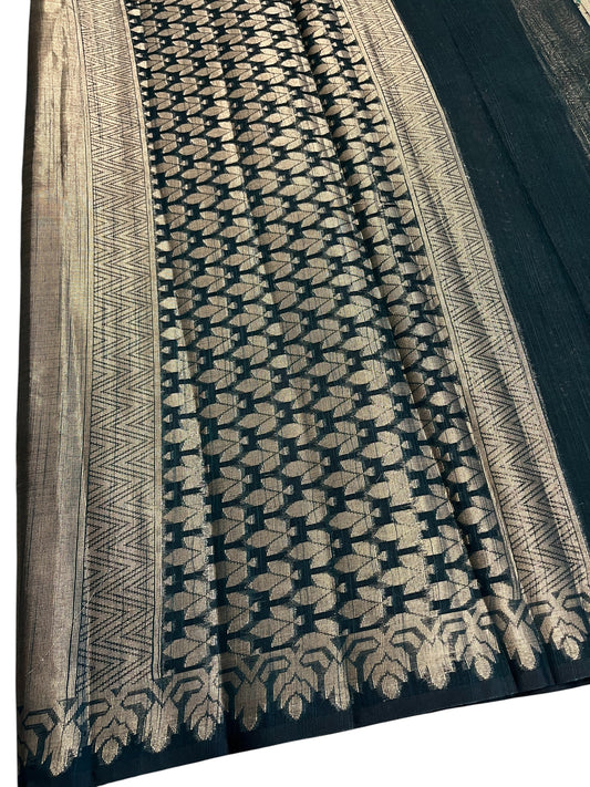 Southloom Banarasi Silk Saree with Woven Work on Body and Borders (Black)