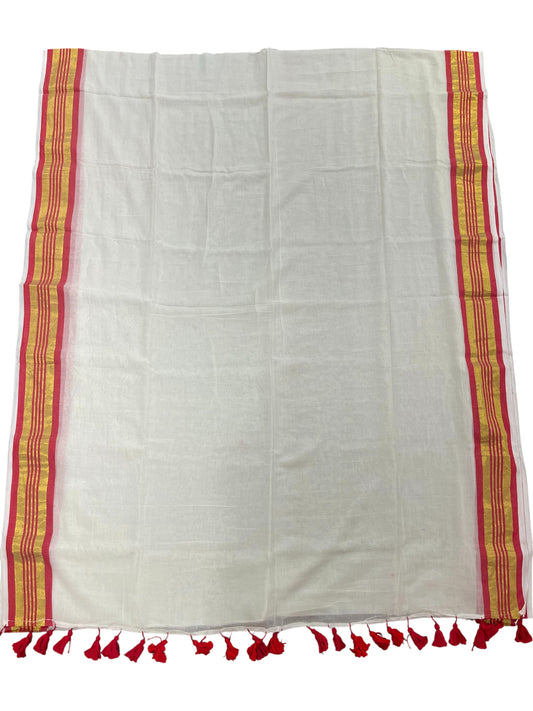 Southloom Mul Cotton 120 x 120 Soft Fabric Saree in Red Colour