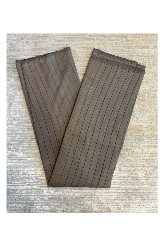 Southloom Kerala Cotton Saree with Lines on Body in Grey