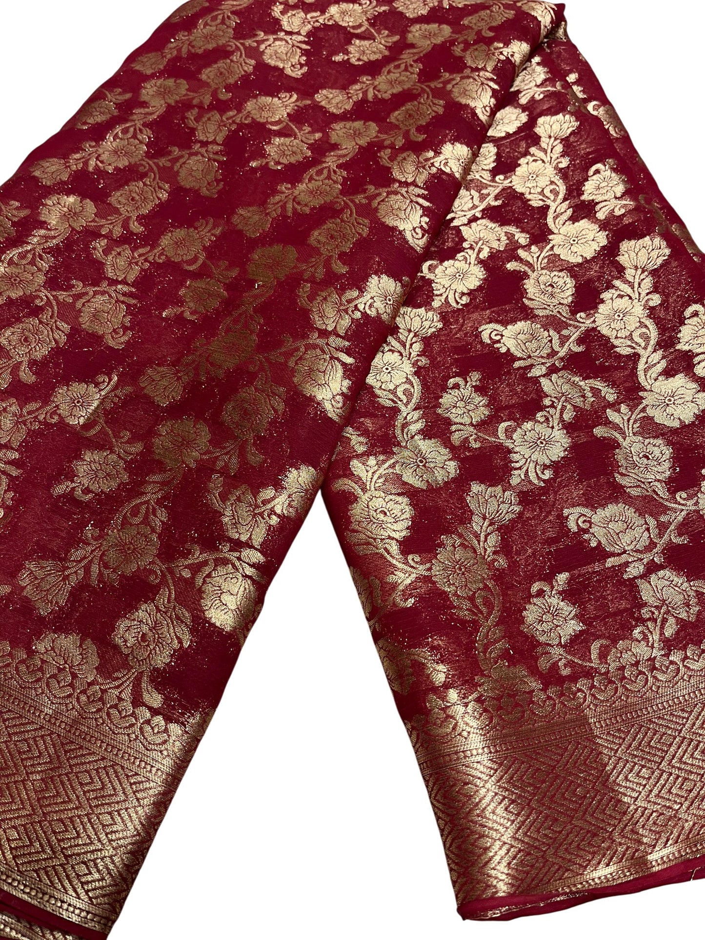 Southloom Georgete Banarasi Silk Saree with Woven Work on Body and Borders
