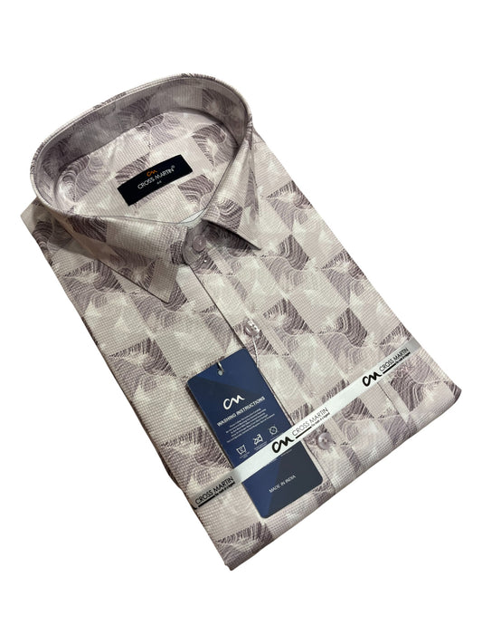 Southloom Pure Cotton Brown Printed Shirt (44 FS)