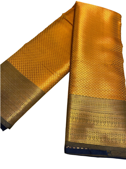 Southloom Semi Silk Brocade Bridal Saree With Woven Borders