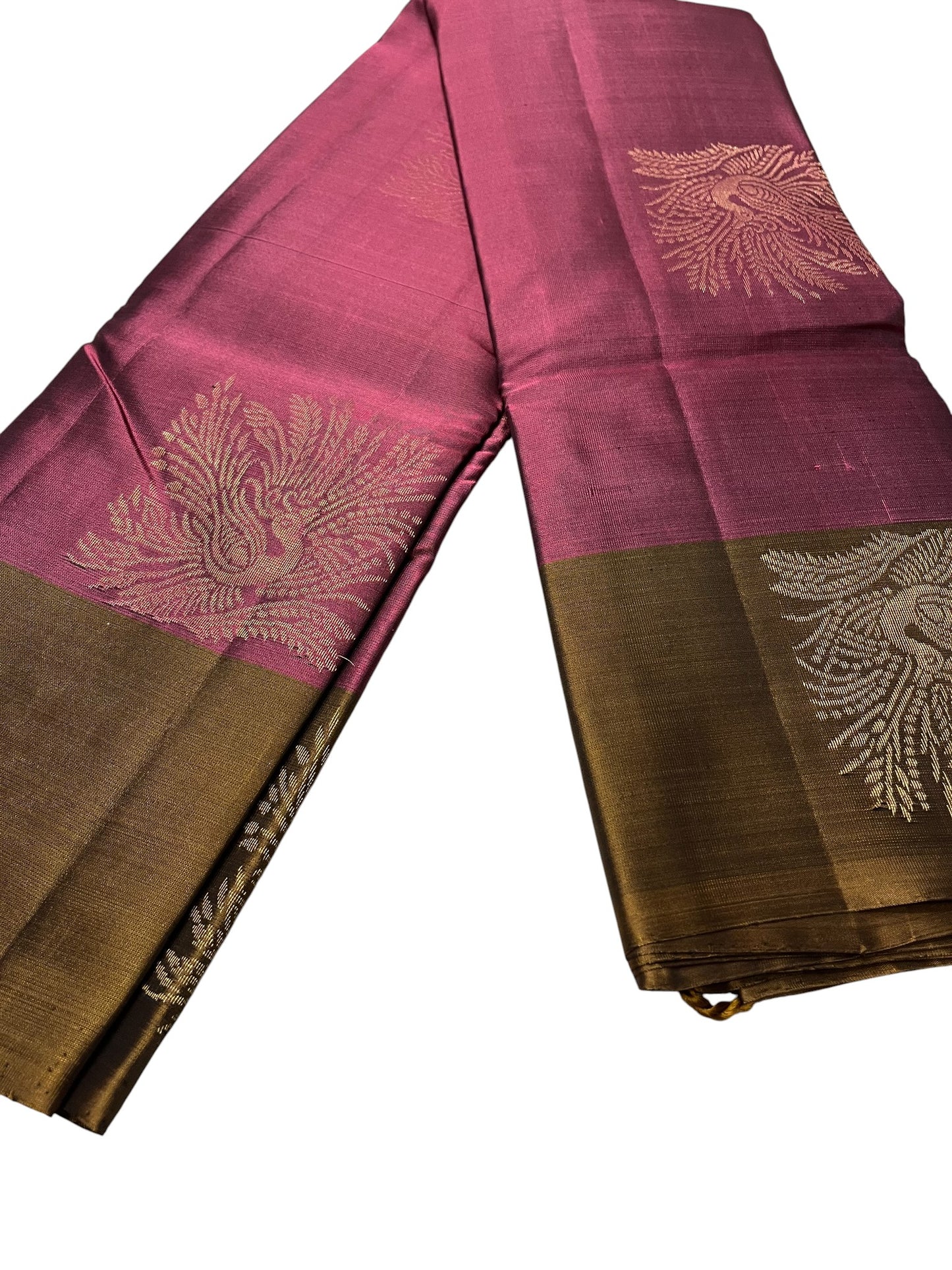 Southloom Pure Handloom Kanchipuram Silk Saree with Butta Work (Maroon & Brown)