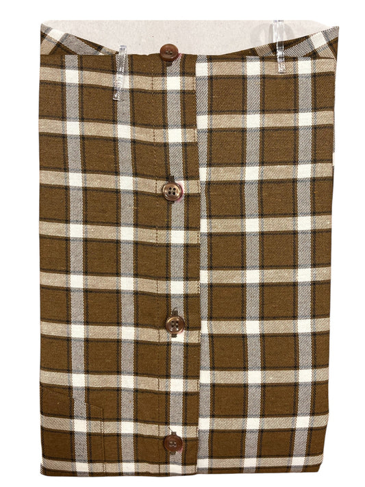 Southloom Pure Cotton Brown Cheack Shirt (38FS)