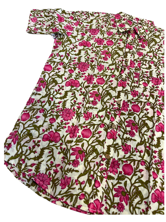 Southloom Jaipur Pure Cotton Printed Shirt For Men (Large)