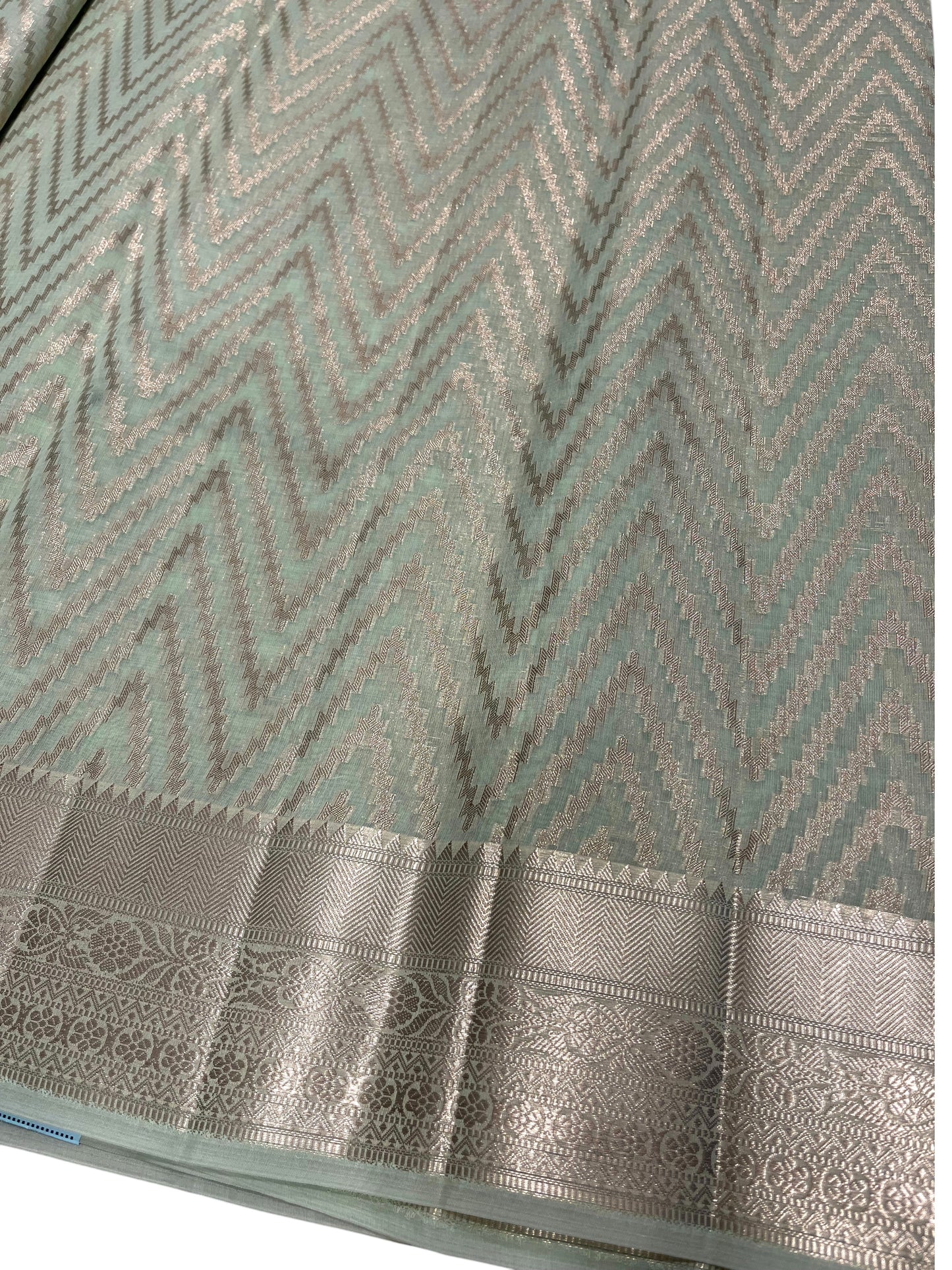 Southloom Cotton Banarasi Silk Saree with Woven Work on Body and Borders (Peach)