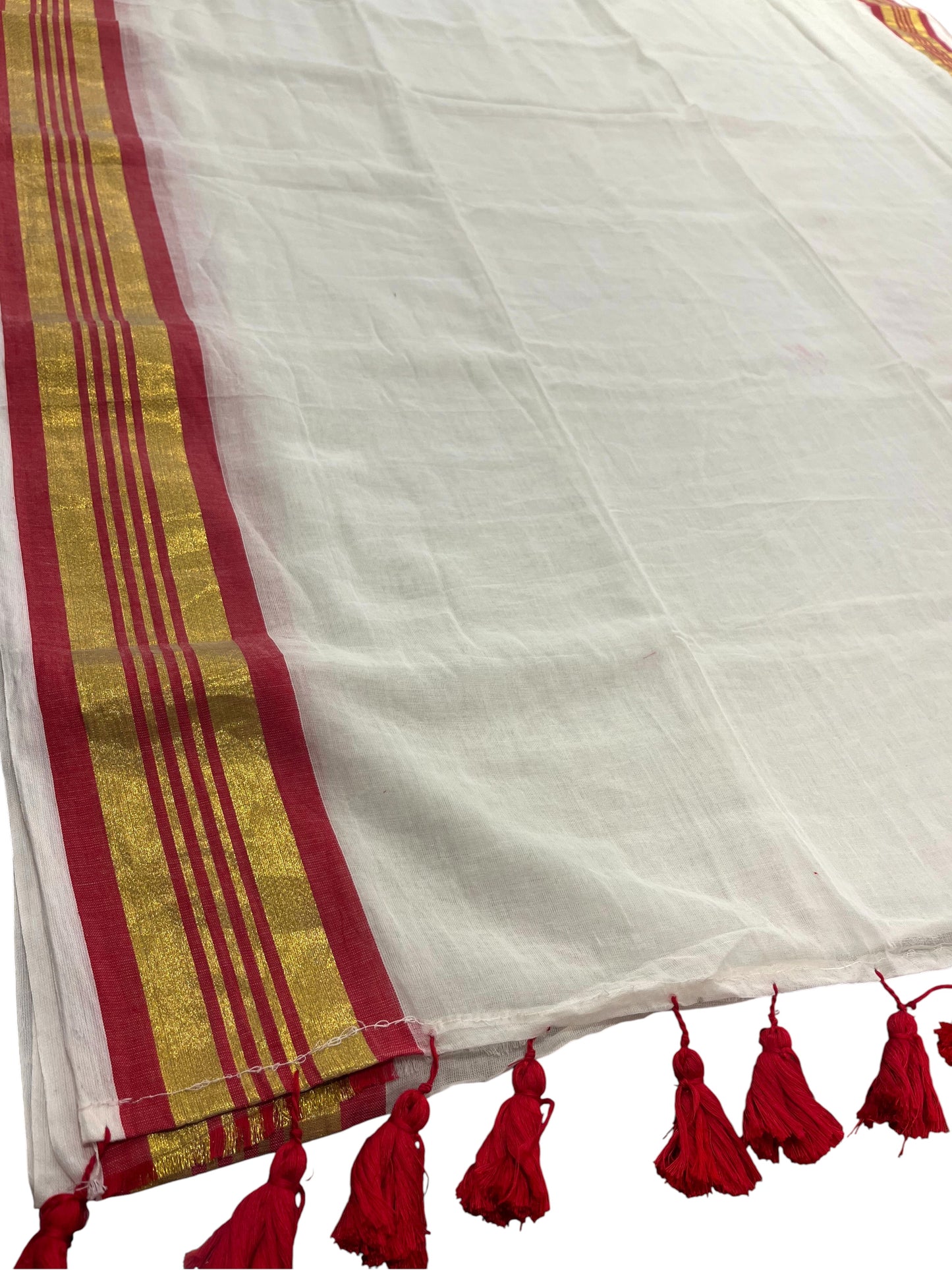 Southloom Mul Cotton 120 x 120 Soft Fabric Saree in Red Colour SL215