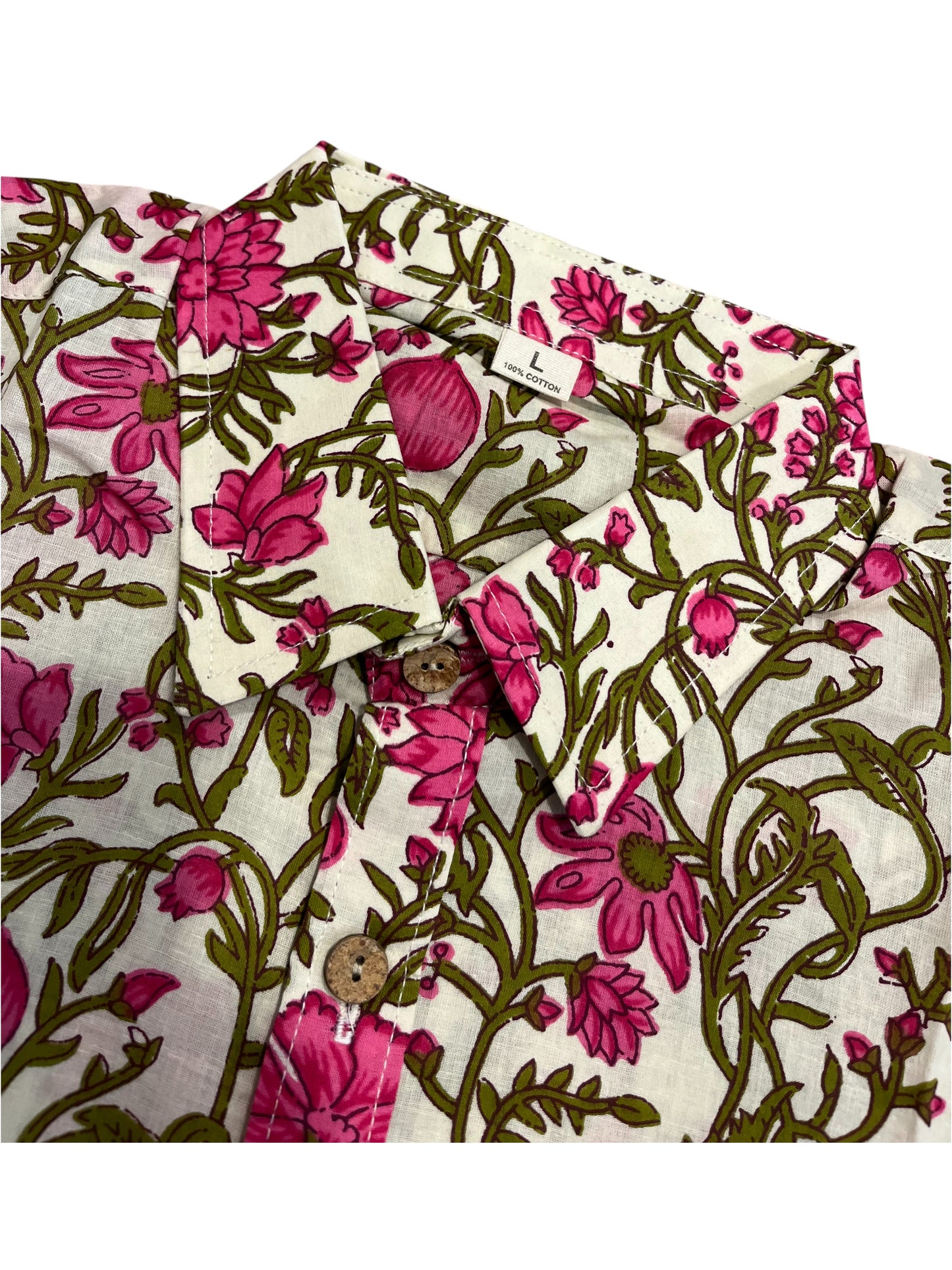 Southloom Jaipur Pure Cotton Printed Shirt For Men (Large)