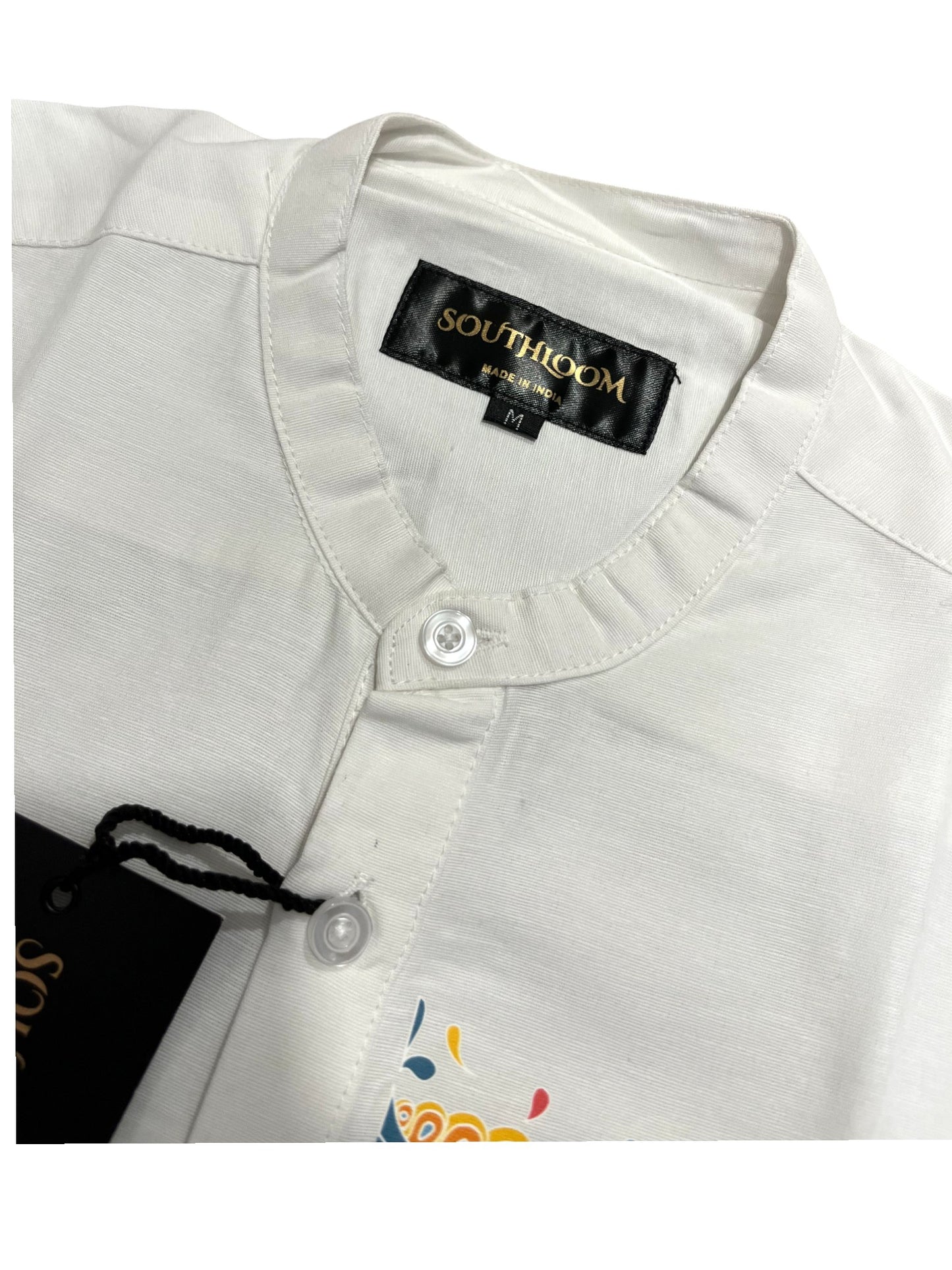 Southloom White Short Cotton Kurta Shirt for Men