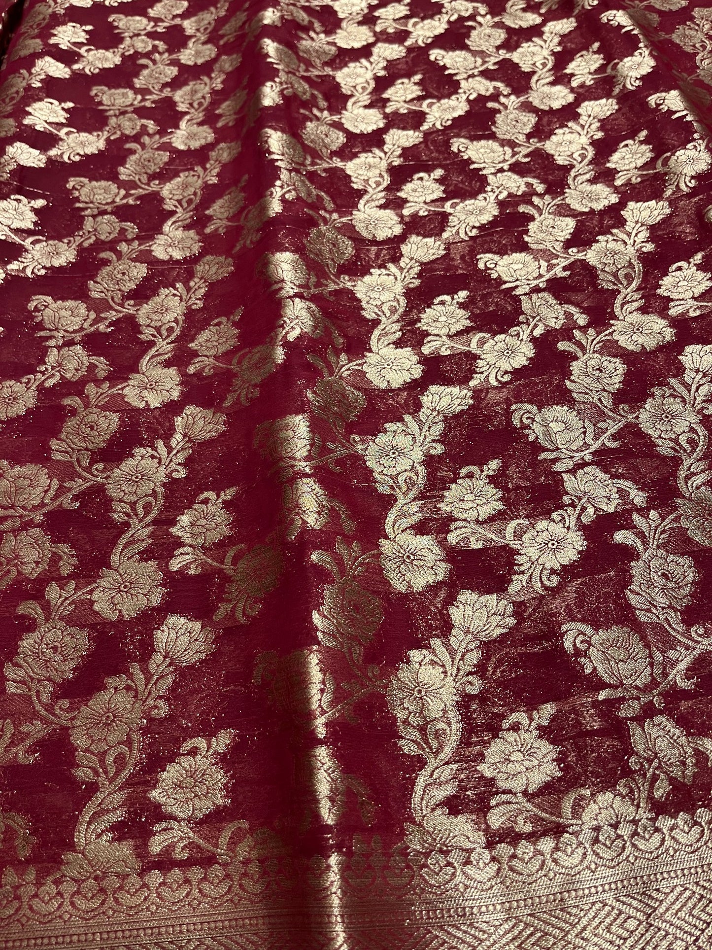 Southloom Georgete Banarasi Silk Saree with Woven Work on Body and Borders