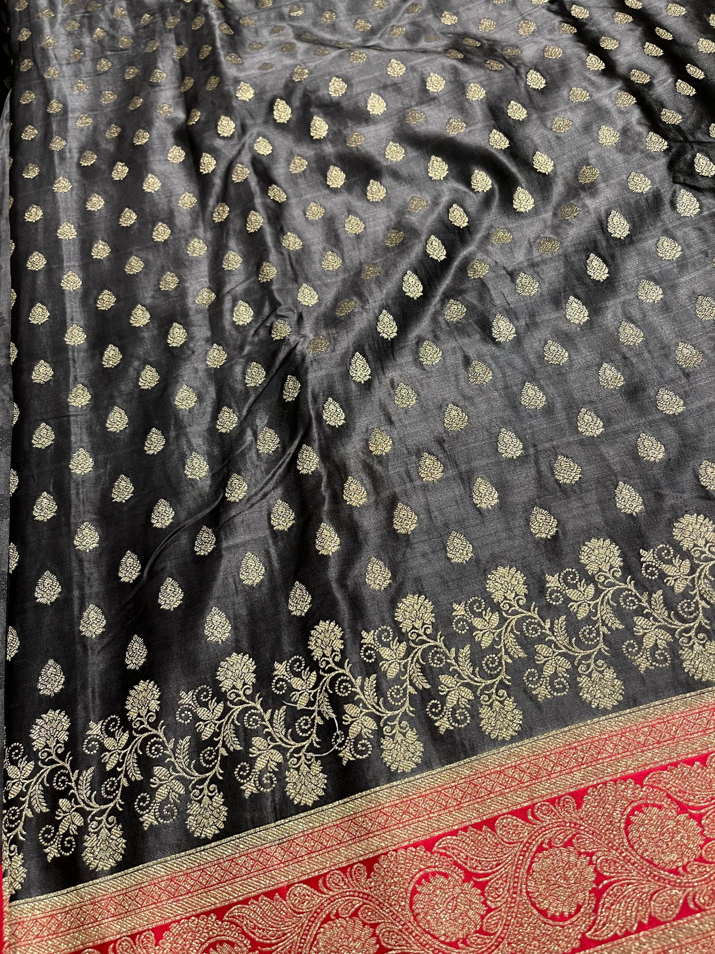 Southloom Satin Banarasi Silk Saree with Woven Work on Body and Borders