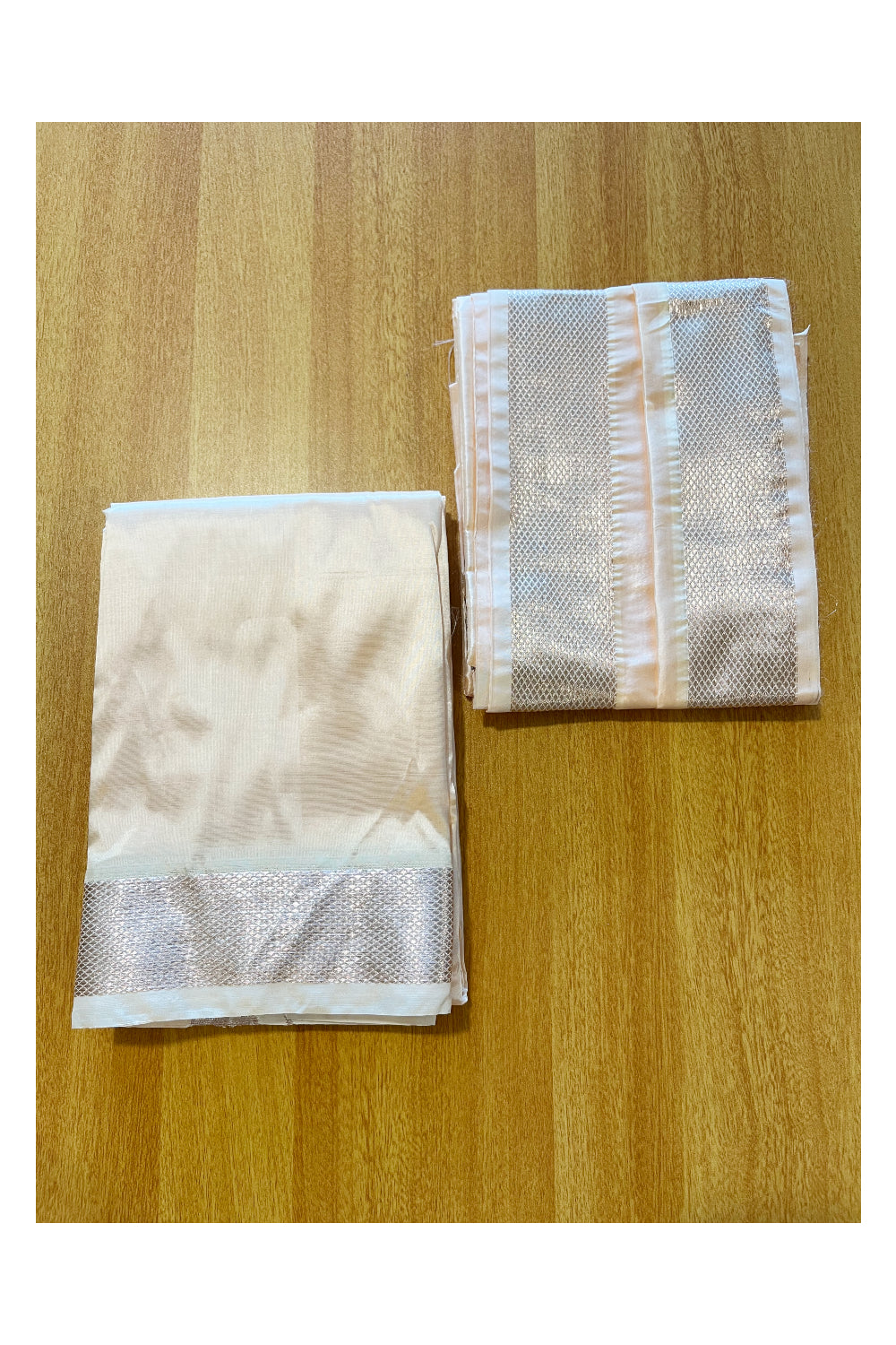 Southloom Semi Silk Mundu / Vesthi / Dhothi Set with Matching Silk Shirt Piece (Including Silk Shawl)