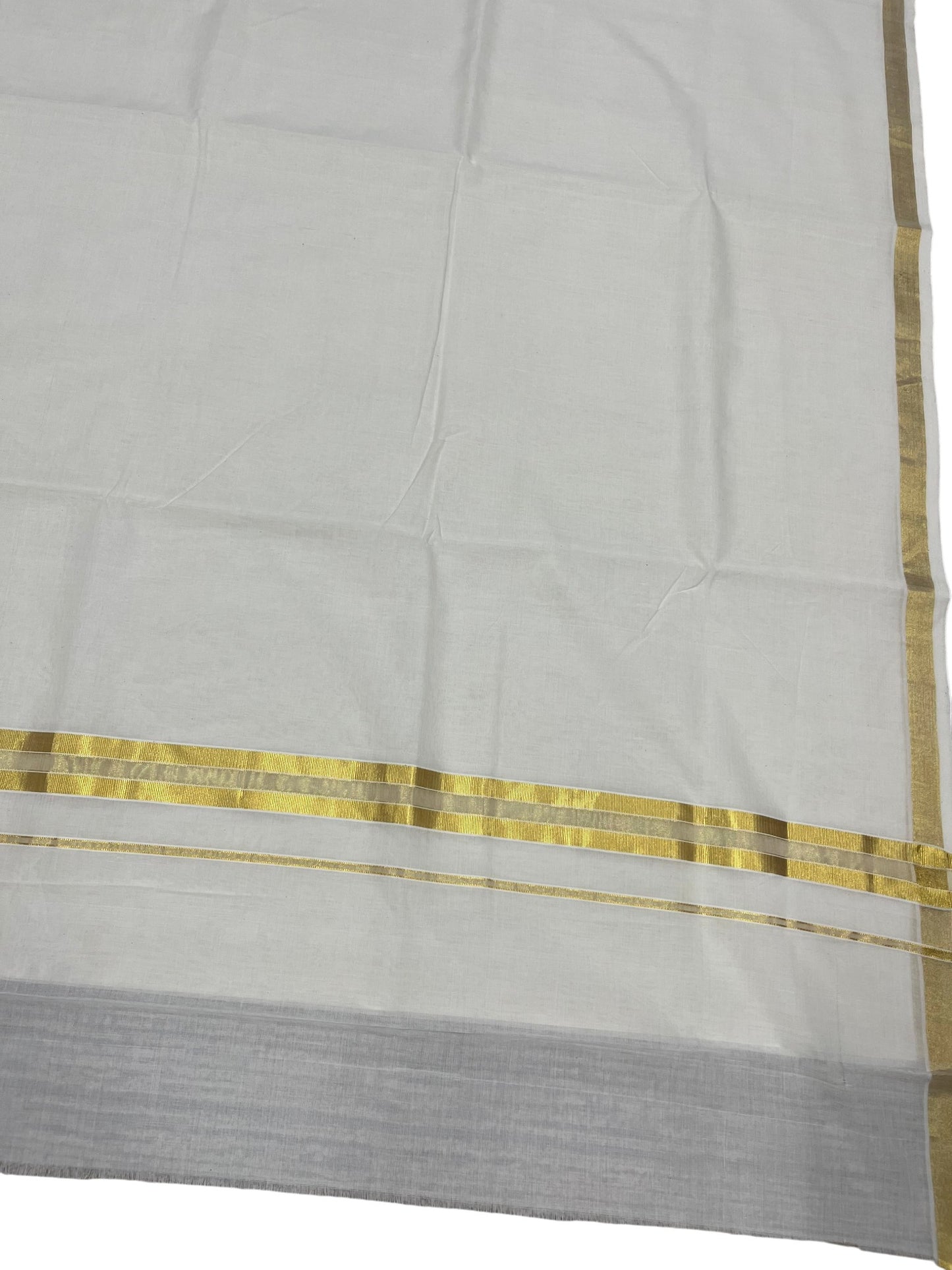 Southloom Super Premium Balaramapuram Handloom Cotton Saree with Gold Kasavu and Gold Border