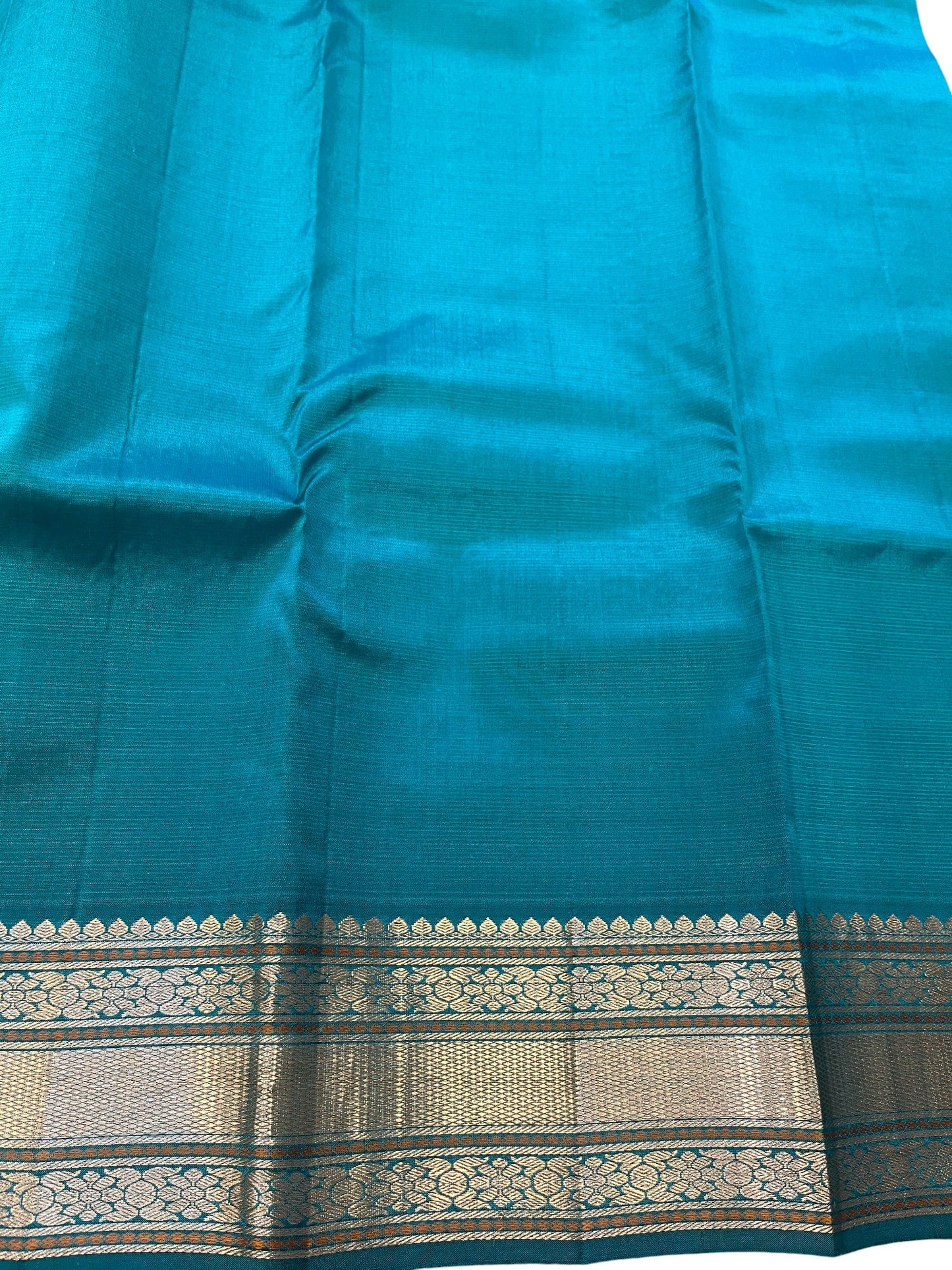 Southloom Pure Handloom Bridal Kanchipuram Silk Saree with Korvai Work(Green & Blue)