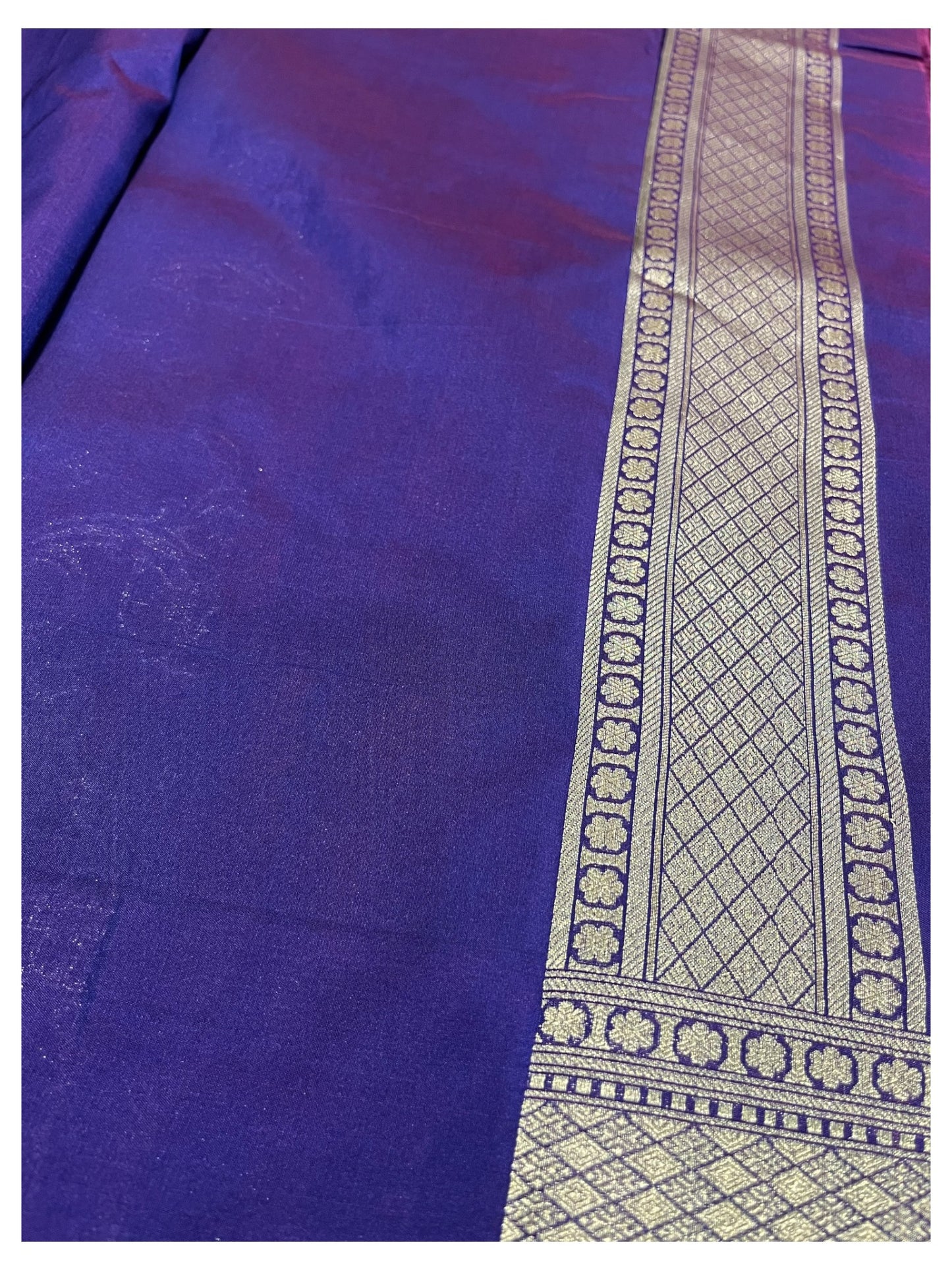 Southloom Banarasi Silk Saree with Woven Work on Body and Borders(Blue)