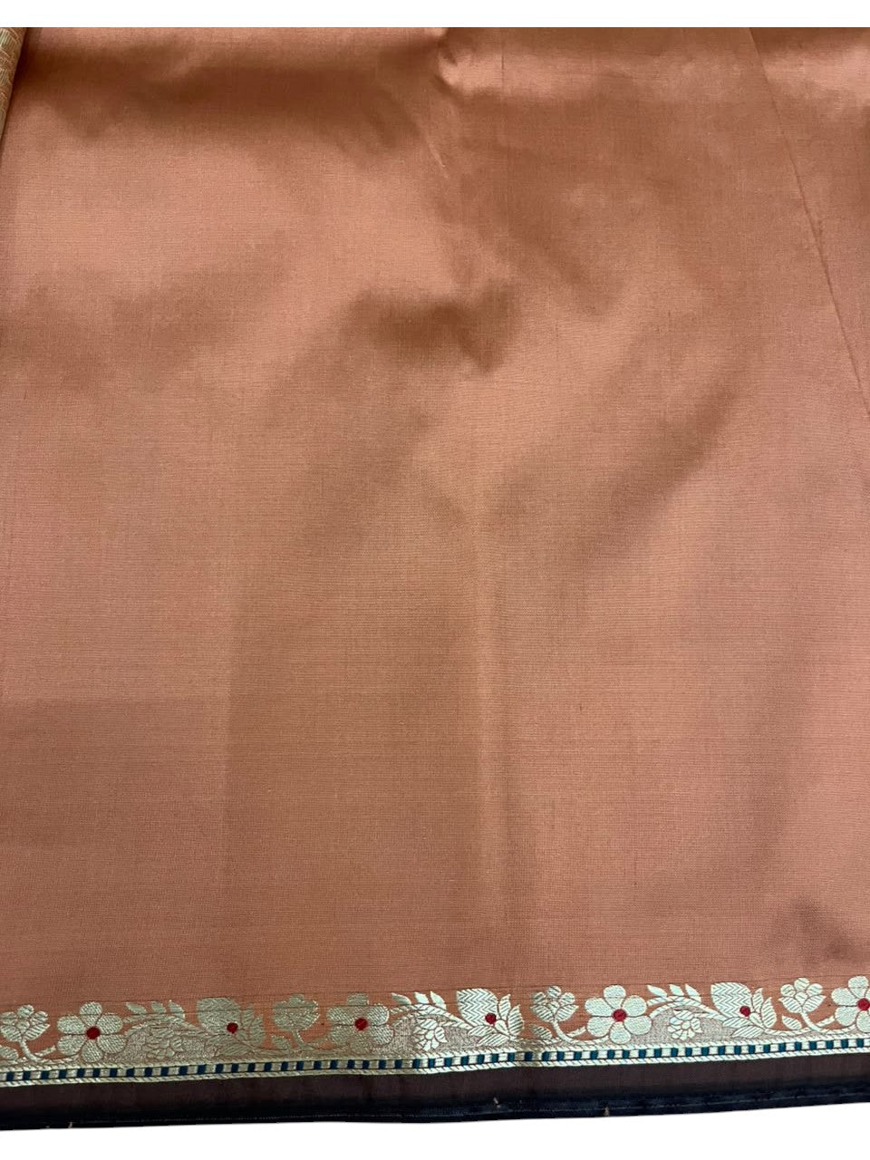 Southloom Satin Banarasi Silk Saree with Woven Work on Borders In Brown