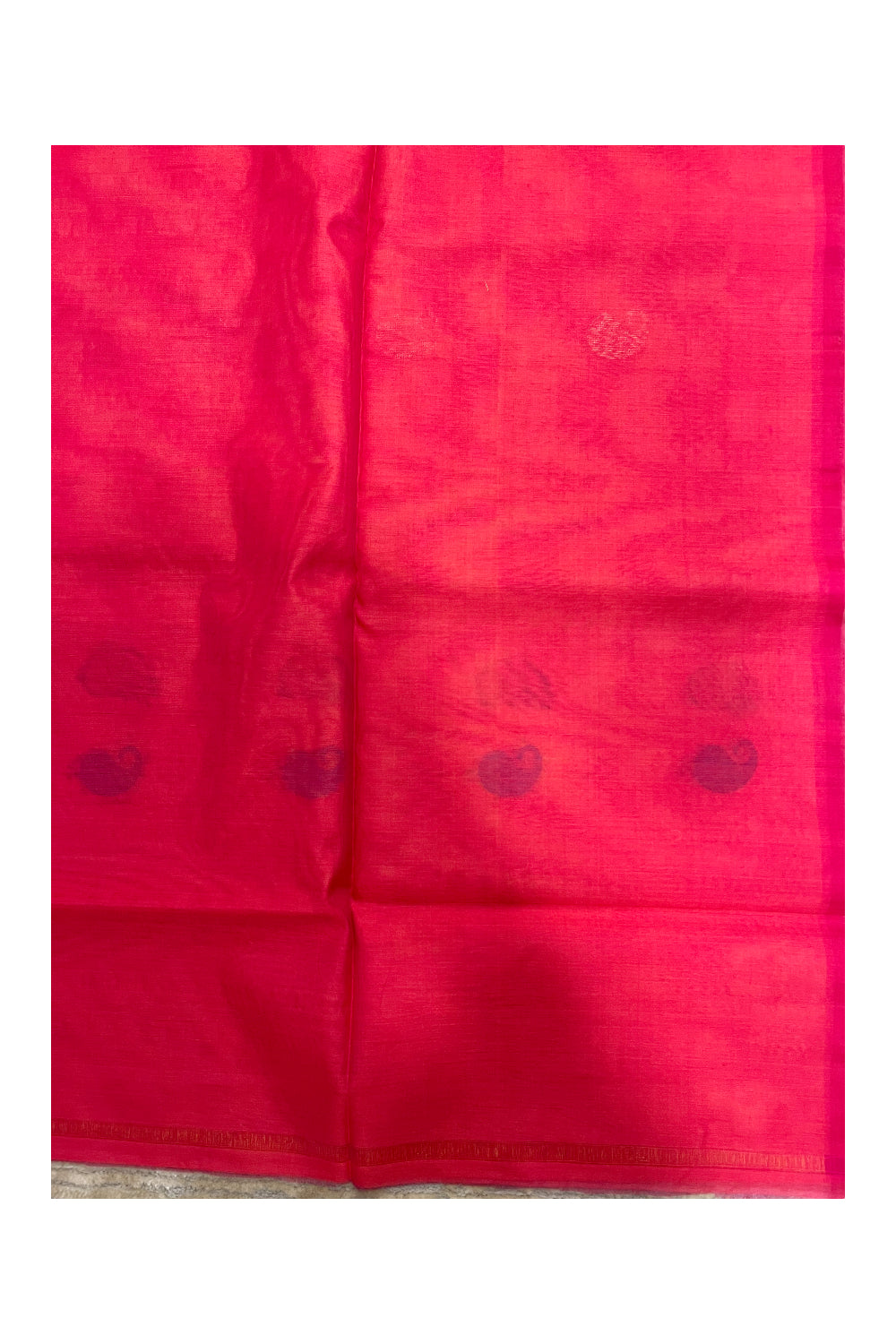 Southloom Pure Handloom Cotton Silk Saree With Handwoven Work Across Body and Blouse in Orange And Pink