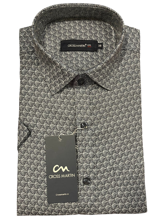 Southloom Pure Cotton Shirt with Black Printed SLSHIRT 38 HS