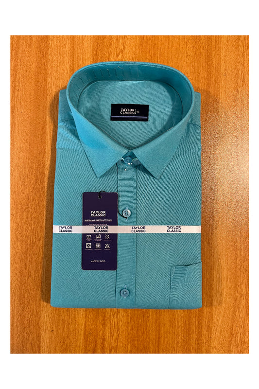 Pure Cotton Blue Solid Shirt SLSHIRT 46 FS