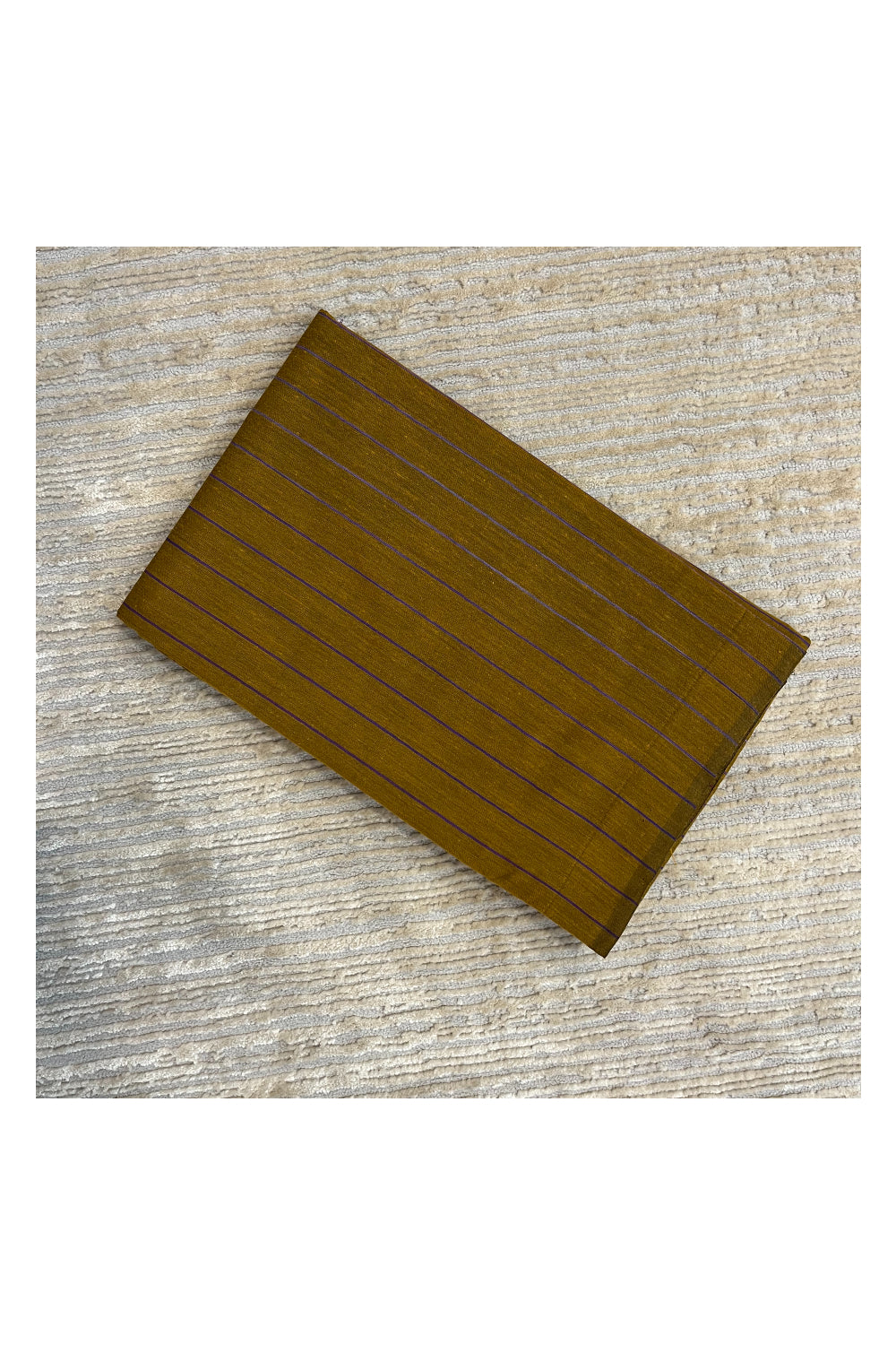 Southloom Kerala Cotton Saree with Lines on Body in Yellow
