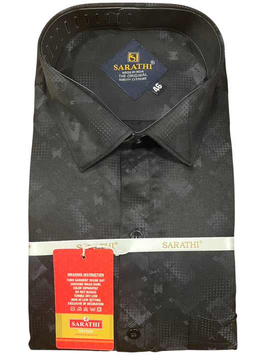 Southloom Pure Cotton Black Printed Shirt SLSHIRT 46 FS