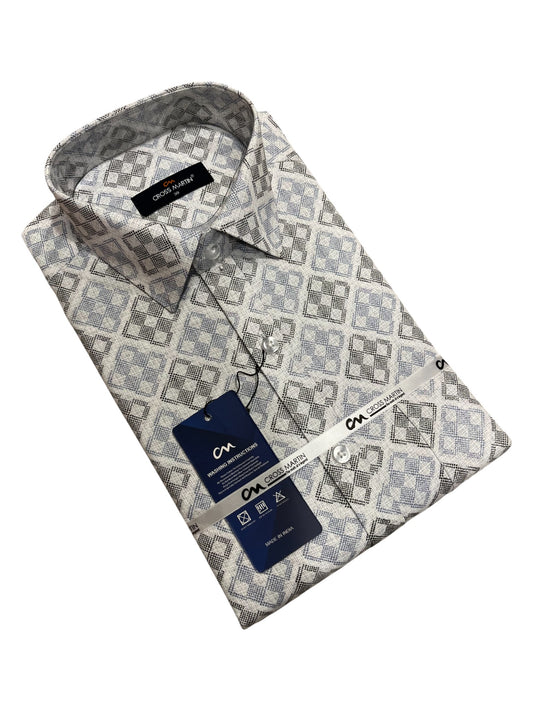 Southloom Pure Cotton Blue Printed Shirt (38 FS)