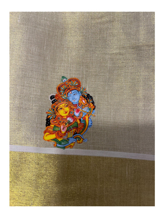 Southloom Kerala Tissue Kasavu Pavada Blouse for Kids