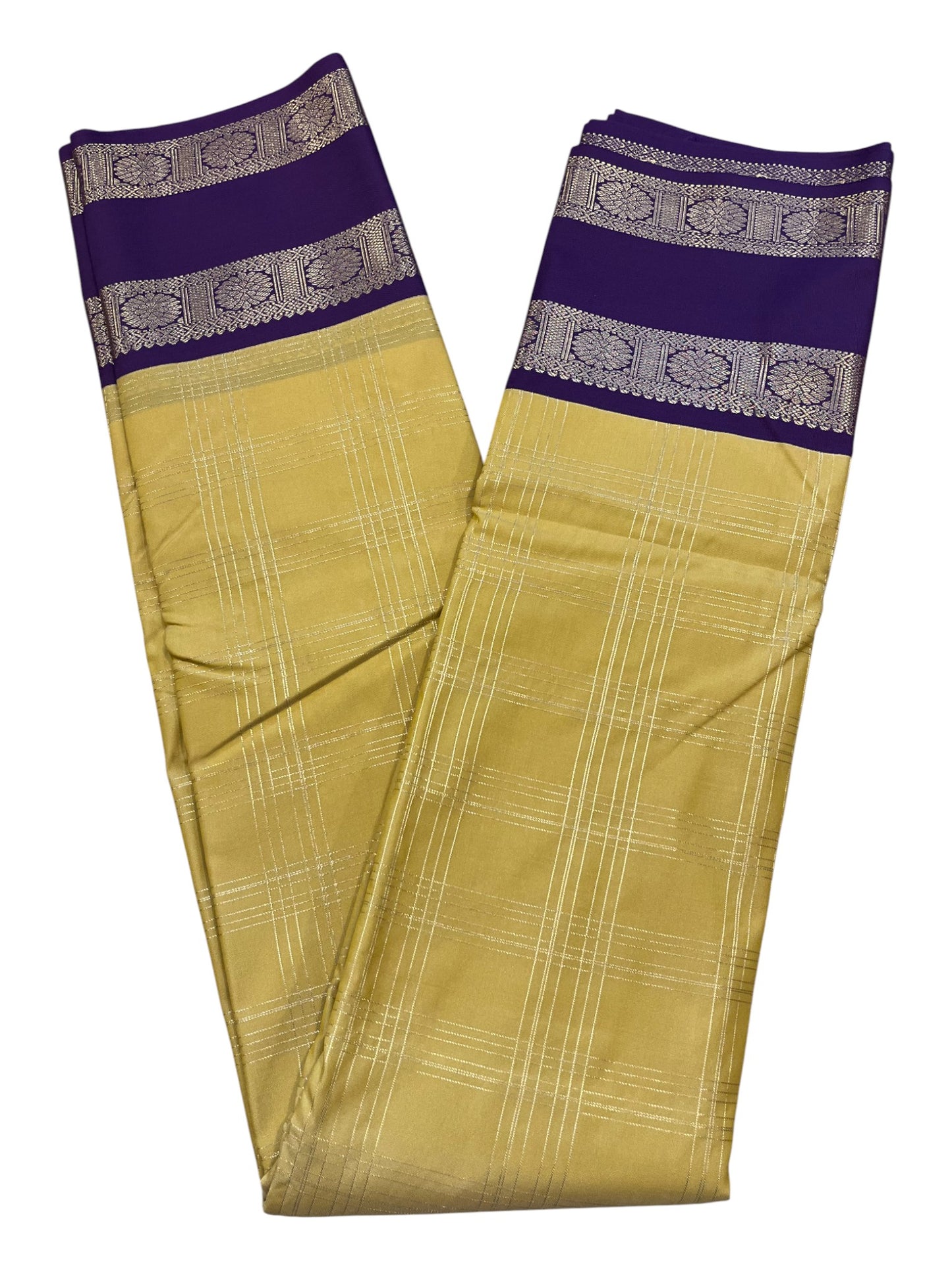 Southloom Banarasi Semi Silk Saree with Woven Work on Body (Yellow)