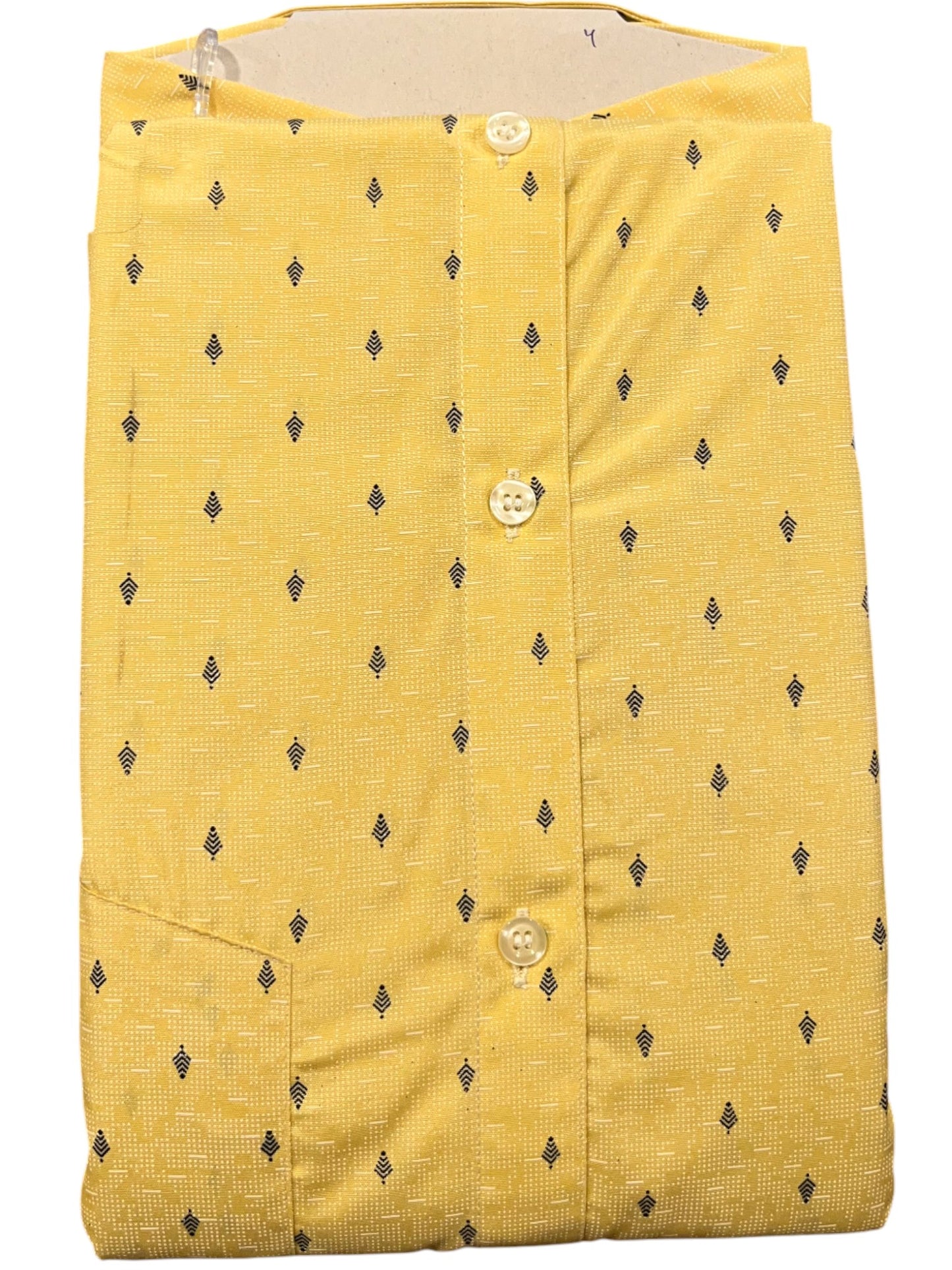 Southloom Pure Cotton Yellow Printed Shirt (48 FS)