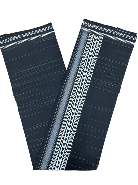 Southloom Black Printed Single Mundu / Otta Mundu / Lungi (South Indian Kerala Dhoti)