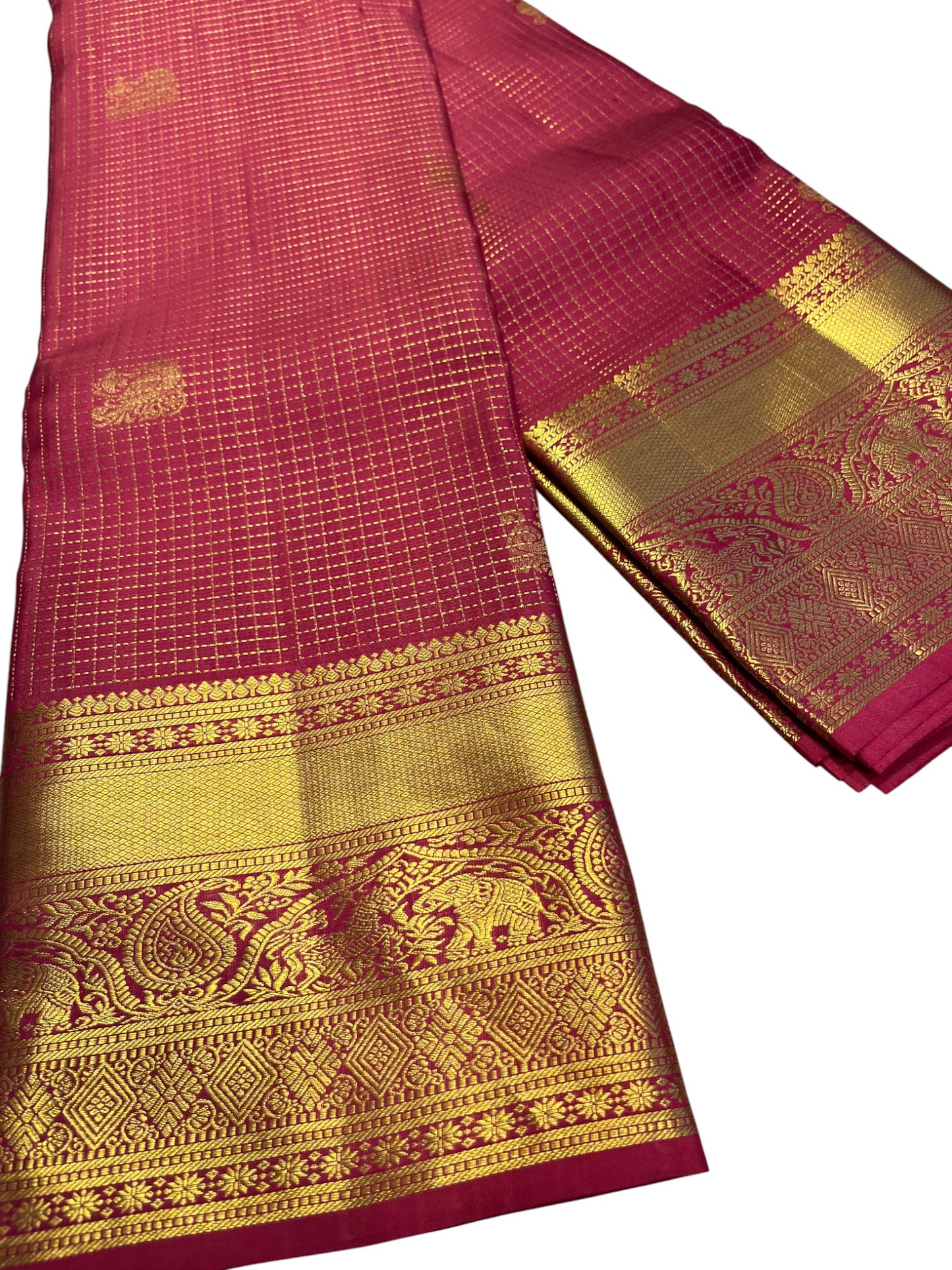 Southloom Premium Handloom Bridal Kanchipuram Silk Saree with Korvai Work