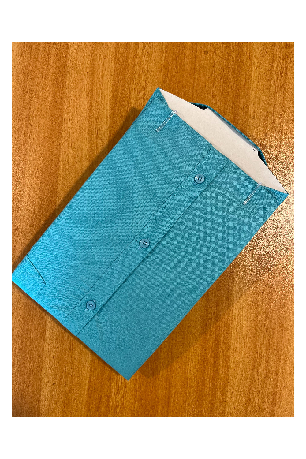Pure Cotton Blue Solid Shirt SLSHIRT 46 FS